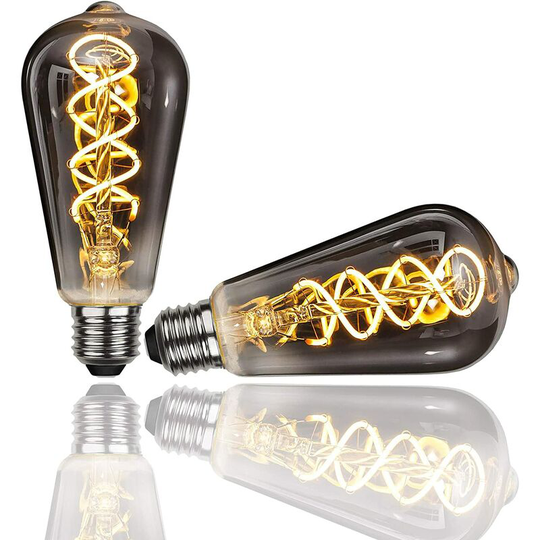 Aougo - Edison Light Bulb,2 Pieces E27 ST64 4W Vintage led Light Bulb Decorative Lamp Retro Filament Light Bulbs Antique Bulb Warm White for