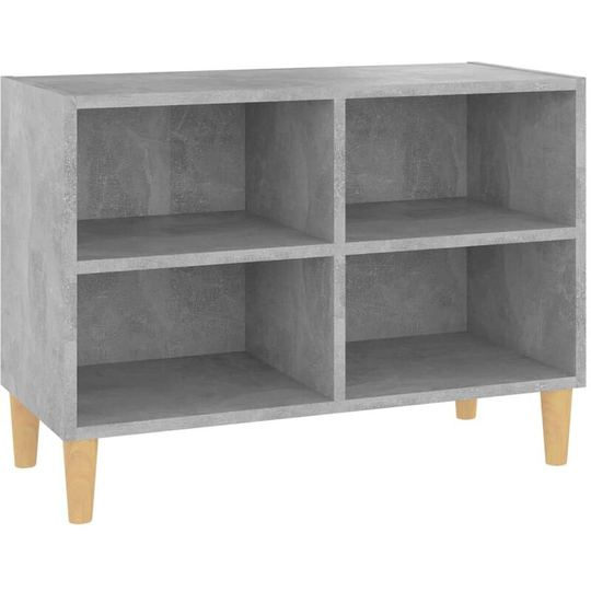 Tv Cabinet with Solid Wood Legs Concrete Grey 69.5x30x50 cm Vidaxl Grey