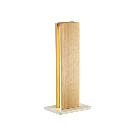 Luminosa Lighting - Table Lamp, 2 x 6W led, 3000K, 450lm, Medium Oak, Matt White
