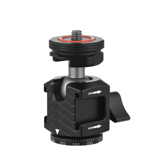Asupermall - Multi-functional Mini Ball Head 360¡ãRotatable Aluminum Alloy Ballhead Adapter Tripod Head 1/4 Inch Screw & Cold Shoe Connection with