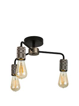 3 Light Knurled Ceiling Pendant