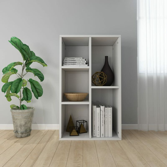 Devenirriche - Book Cabinet/Sideboard High Gloss White 45x25x80 cm Chipboard - White