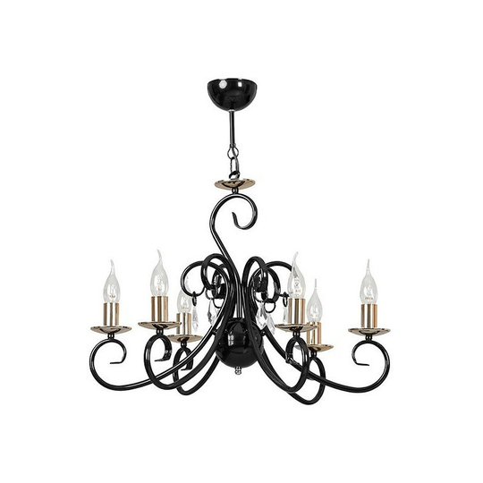 Emibig Zanador Black Multi Arm Semi Flush Ceiling light 6x E14