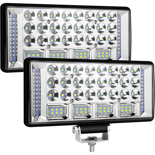 Aougo - led Work Light, 204W 3000LM Car led Spotlight 9-30V 68LED Work Light 7200K P68 Waterproof led Work Light for Car Truck Tractor suv Boat - 2pcs