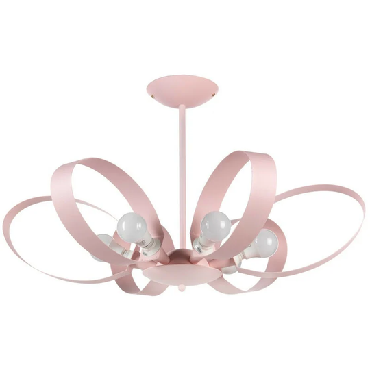 Onli Lighting - Onli Serena Designer 6 Light Pendant Ceiling Light, Pink