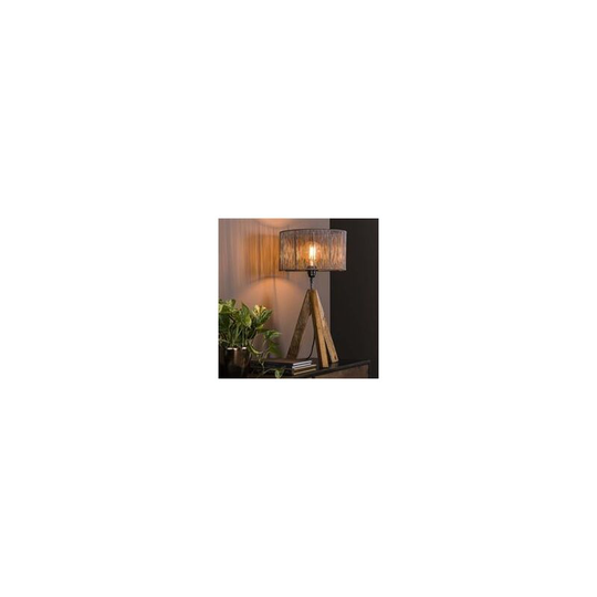 Furnwise - Industrial table lamp Tripod Wood - Black