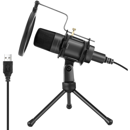 Thsinde - Usb Microphone Computer Gaming Microphone Condenser Microphone,black