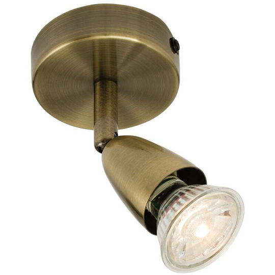 Endon Directory Lighting - Endon Amalfi - Adjustable 1 Light Spotlight Antique Brass, GU10