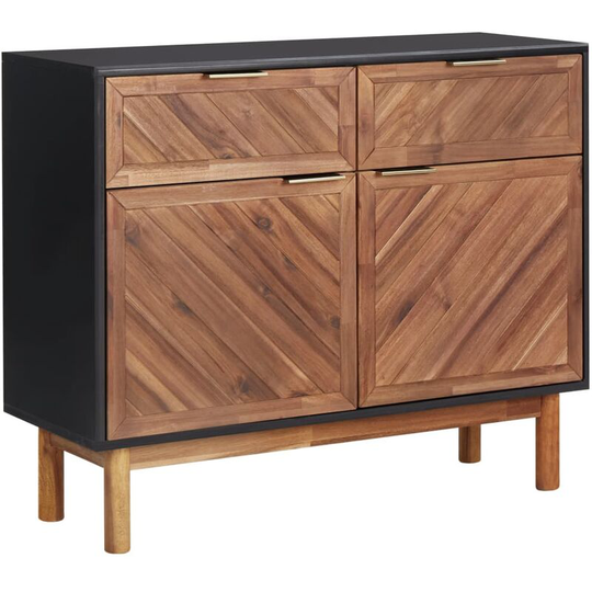 Topdeal - Sideboard 90x33.5x75 cm Solid Acacia Wood and mdf FF289902_UK