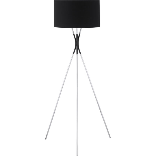 Homcom - Modern Tripod Floor Lamp with Fabric Lampshade for Living Room Bedroom - Black