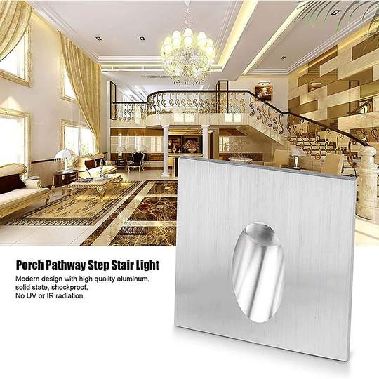 Aougo - 4 Pack Square Recessed led Spot Lights for Stairs, Greenhouse, Floor Lamp 1W ac 100-245V (True White)