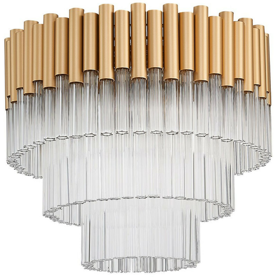 Spring Contemporary Ceiling 5 Light Gold, Crystal