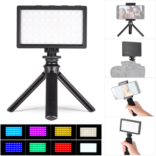 Liyadi - rgb Color Camera Lamp Set with 50pcs led Beads Mini Rechargeable Photography led Video Light 9 Lighting Modes 12 Brightness Levels