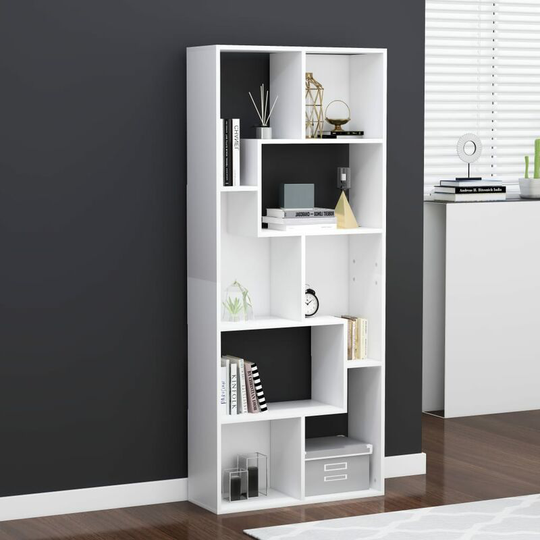 Devenirriche - Book Cabinet White 67x24x161 cm Chipboard - White