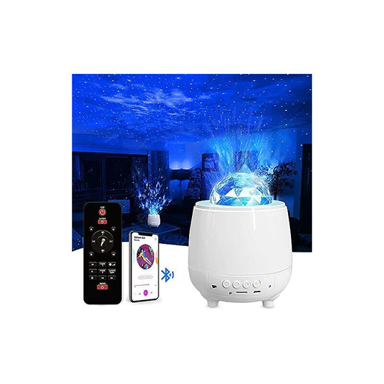 Kartokner - 360 Rotating Projector with Bluetooth Speaker, Ocean Wave Star Night Light Laser Projector, Starry Night Projector for Adult Kids Room,