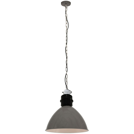 Sienna Fresh Dome Pendant Ceiling Lights Grey Industrial, Black Gloss, Metal