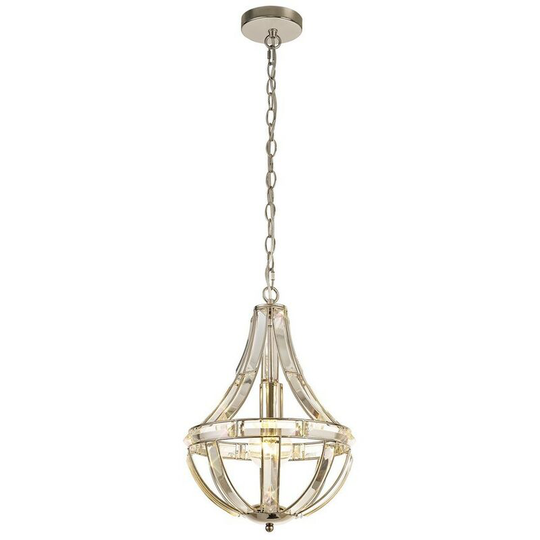 Teardrop Ceiling Pendant, 1 Light E27, Polished Nickel - Luminosa Lighting