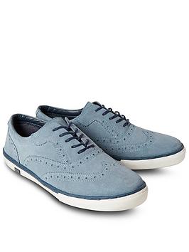 Joe Browns Aligner Suede Brogue Pumps - Light Blue, Light Blue, Size 7, Men