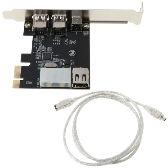 Pci e 1x 1394 Firewire Card 3 Port Dv Hd Video Capture Card