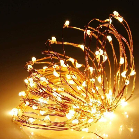 Marketplace Categories/Home/Home Décor/Christmas/Christmas String Lights 200385-GOLD-COPPER-LIGHT-20-WW - Yellow