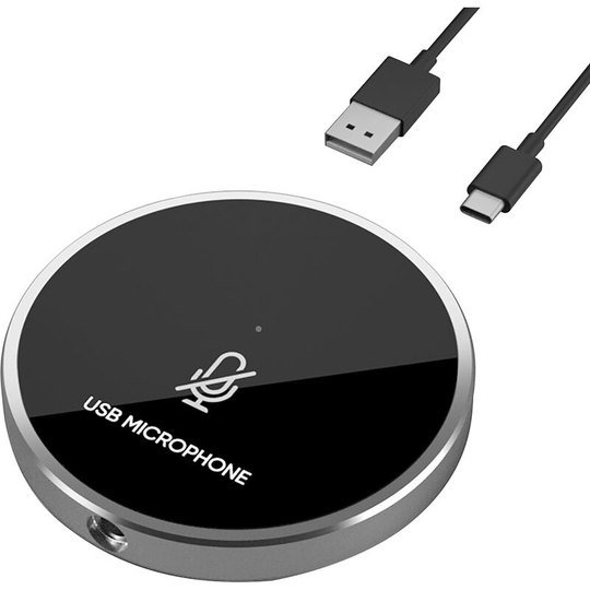 Usb Conference Computer Microphone Desktop pc Mic 360° Omnidirectional Condenser Plug & Play Touch-Sensor Buttons Mute Function Compatible with