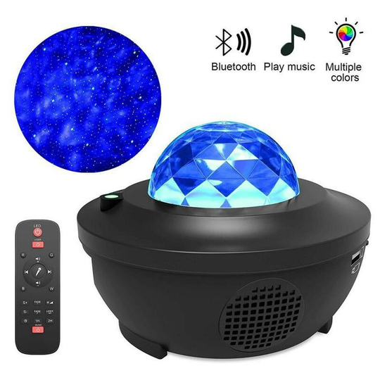 Aougo - led Star Projector with Rotating Night Light Projector and Remote Control, Timer, Speaker and Bluetooth, Ceiling Light Projector Decoration