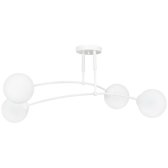 Emibig Lighting - Emibig Pregos White Globe Ceiling Light with White Glass Shades, 4x E14