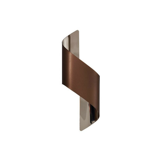 Wall Lamp Small, 1 x 8W led, 3000K, 640lm, Satin Brown, Polished Chrome - Luminosa Lighting
