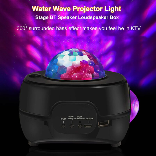 Lifcausal - LEDs Projector Light Sunset Lamp Halloween Decorative Starlit Projection Lamp with Remote-Control Supports U-Disk/BT Music Player