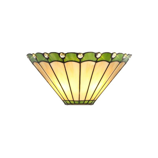 Tiffany Wall Lamp, 2 x E14, Green, Crystal - Luminosa Lighting