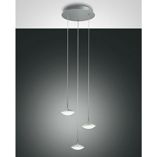 Fabas Luce Hale led Cluster Pendant Ceiling Light Brushed Aluminum Glass