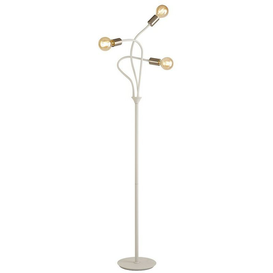 Flexible Floor Lamp, 3 Light E27 Satin White, Satin Nickel - Luminosa Lighting