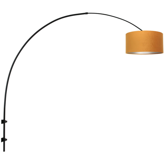 Sienna Sparkled Light Wall Lamp with Shade Matt Black, Velvet Gold