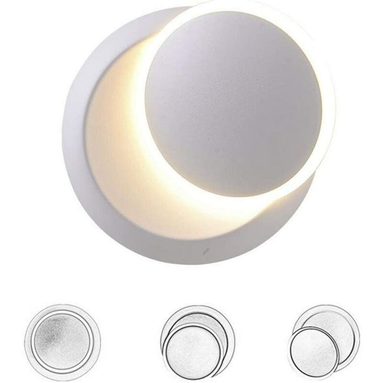 Aougo - Wall Lights Indoor White led Wall Lamp 5W Modern Wall Sconce Warm White Creative 2 in 1 Iron Wall Sconce Led Lamp (White)