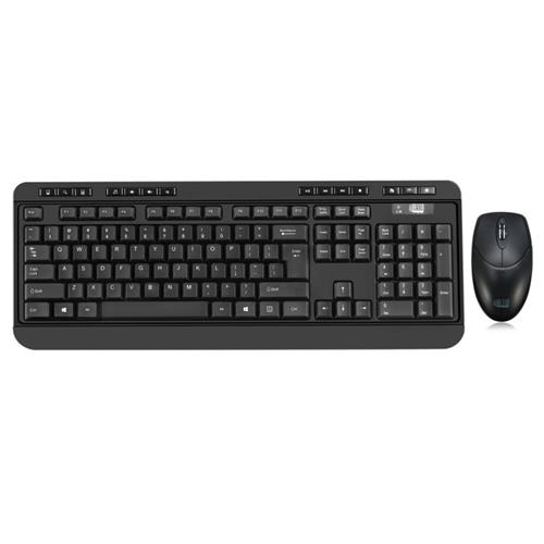 Adesso WKB-1320CB-UK keyboard RF Wireless + USB QWERTY UK English Mouse included Black