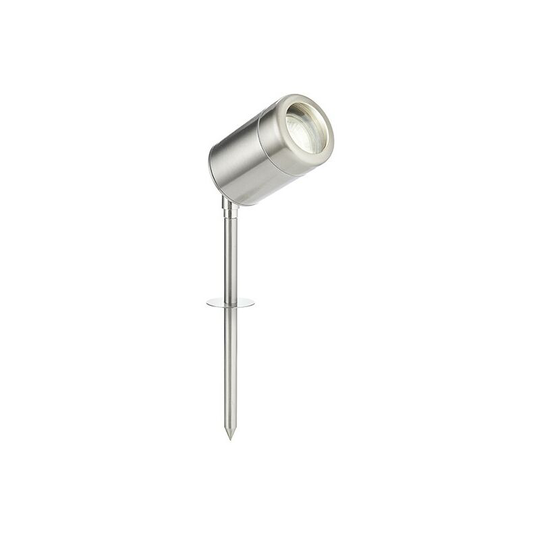 Saxby Lighting - Odyssey - Outdoor Spike IP65 7W Brushed Stainless Steel & Clear Glass - GU10