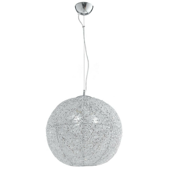 Fan Europe ASTRA 3 Light Dome Pendant Ceiling Light Chrome, Crystals 45x47cm