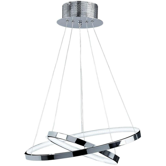 Endon Kline - Ceiling Pendant Light Chrome, Frosted Acrylic