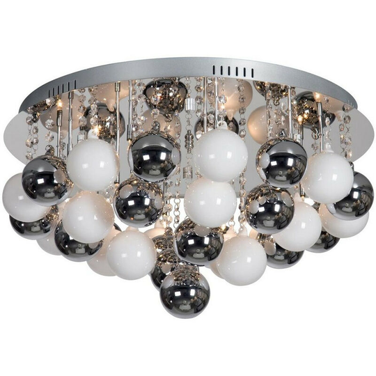 Linea Verdace Spoetnik 15 Light Glass & Crystal Ceiling Light Chrome