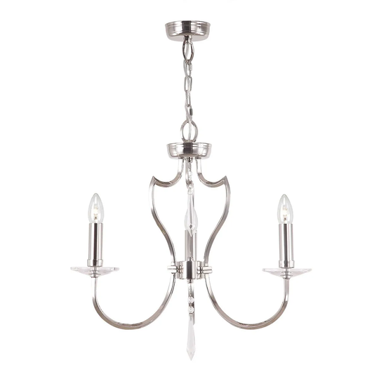 Elstead Lighting Pimlico 3 Light Chandelier Polished Nickel