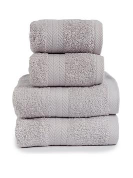 Everyday 4-Piece 100% Cotton 450 Gsm Quick Dry Towel Bale - Light Grey