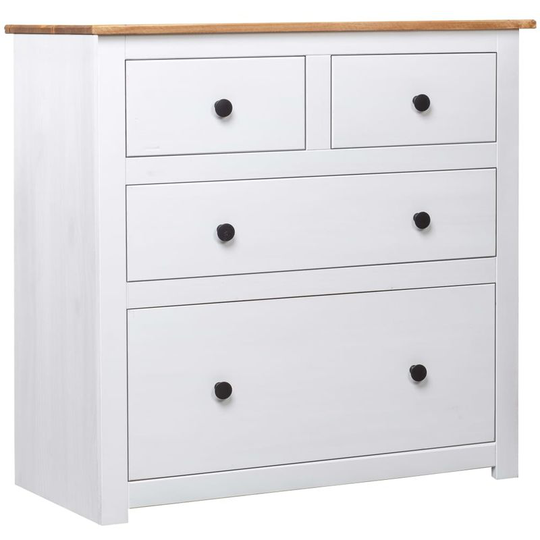 Sideboard White 80x40x83 cm Pinewood Panama Range VD23746 - Hommoo