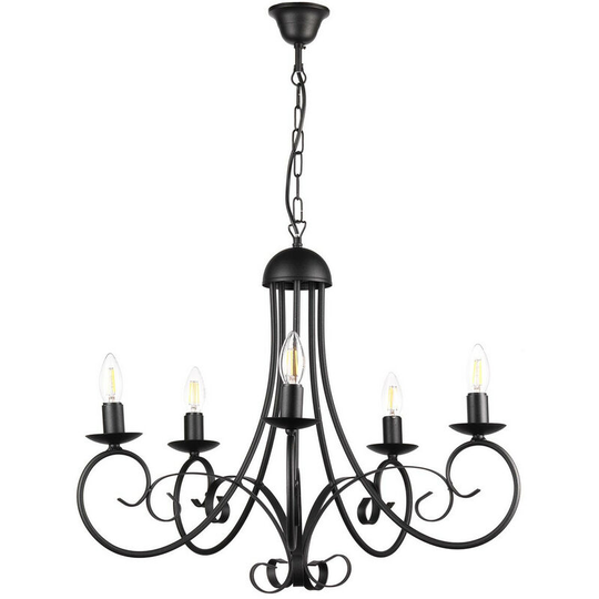 Onli Lighting - Onli Pompei 5 Light Multi Arm Pendant Ceiling Light, Black