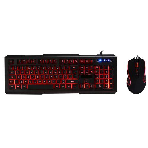 Pulse PXG Strike LED Gaming Desktop Kit 7 LED Colour Options Backlit Multimedia Keyboard 800-2000 DPI LED Mouse w/ 7 Buttons
