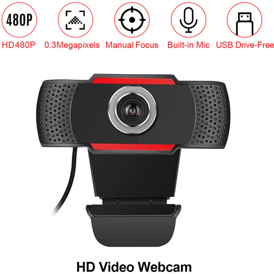 Superseller - Video Conference Camera 480P hd Webcam Computer Camera with Noise Reduction Microphone usb Plug & Play for Video Meeting Online
