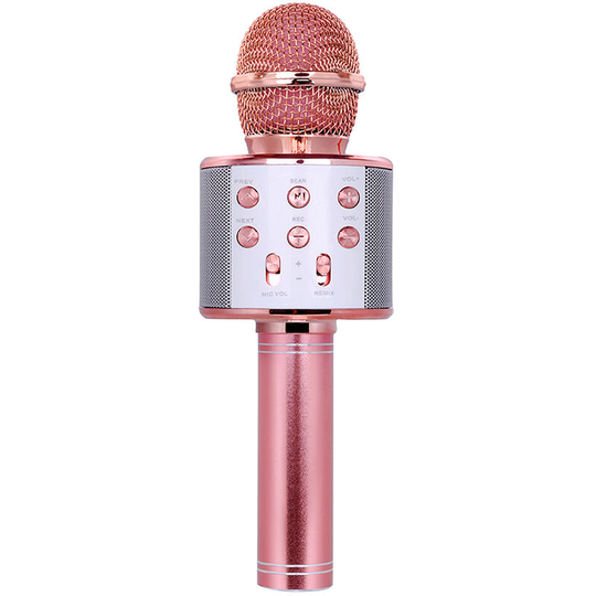 Professional BT Wireless Microphone Karaoke Speaker KTV Music Player Singing Recorder Handheld Microphone Rose Gold,Rose Gold - Rose Gold