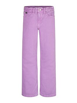 Calvin Klein Jeans Girls Wide Leg Coloured Jeans - Light Purple