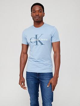 Calvin Klein Jeans Seasonal Monologo T-Shirt - Light Blue, Light Blue, Size S, Men