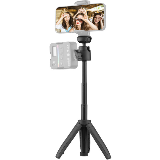 Lightweight Portable Mini Tripod Extendable Tripod Stand Handle Grip with 4 Levels of Adjustable Height for Phone Camera Selfie Video Recording Live