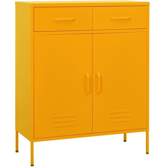Storage Cabinet Mustard Yellow 80x35x101.5 cm Steel Vidaxl Yellow